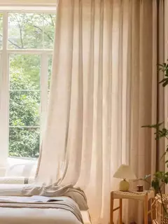 Cortinas semi-sheer para porta de casa e vida, semi-sheer, fazenda, barato, pronto feito, japonês, estilo coreano, atacado na internet