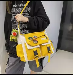 Nylon Crossbody Bolsas para Mulheres, Messenger Bag para Meninas, Sacos de Livros Escolares, Bolsas de Lona Jovem, Bolsa de Ombro, Harajuku Sac, Homens na internet