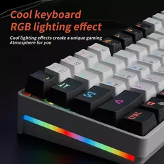 MUCAI-MK61 USB Teclado Mecânico Gaming, Interruptor Vermelho, RGB Backlit, Hot Swappable, 61 Chaves, Com Fio, Cabo Destacável - Wolf Magazine