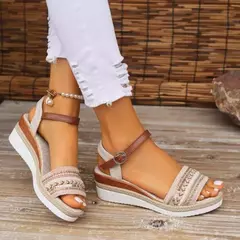 Sandálias planas casuais para mulheres, sapatos de luxo, nova moda estilista, verão, 2022 - comprar online