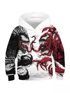 Venom Villain masculino impresso 3D manga longa moletom com capuz, rua adolescente casual roupas plus size, corpo inteiro - comprar online
