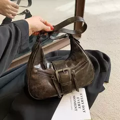 Bolsas de ombro de couro PU para mulheres, design de cinto retrô bolsas vintage pequenas femininas, bolsa transversal axilar, bolsas da moda, Y2K, 2024