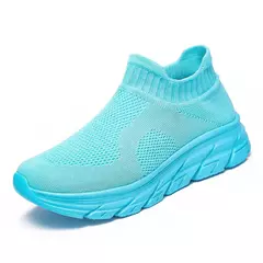 Tênis de corrida respirável masculino e feminino, calçados esportivos leves, tênis slip-on, meias da moda, tamanho grande 46, venda quente - Wolf Magazine