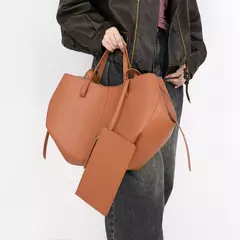 Imagem do Bolsa de ombro elegante de grande capacidade para mulheres, Bolsa de lazer de couro PU