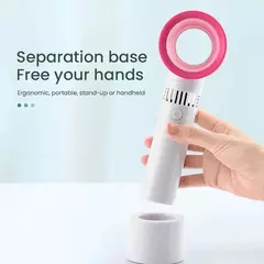 Imagem do Massa 1 pçs ventilador de mão portátil velocidades mini bladeless ventilador portátil usb recarregável pessoal ventiladores de alta velocidade ventilador de cílios elétrico