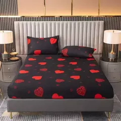 Poliéster ajustável dos desenhos animados cabido folha, King Bed Sheets, casal tampa de cama, travesseiro elástico capa, novo, excluindo - Wolf Magazine