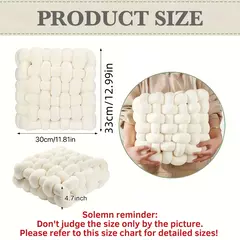 Imagem do Almofada quadrada de pelúcia azul macia – Almofada geométrica bege claro para sofá, cama, decoração de escritório.