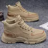 Bota de couro de luxo masculina, sapatos casuais, tênis de segurança do trabalho, plataforma, designer, inverno, 2024
