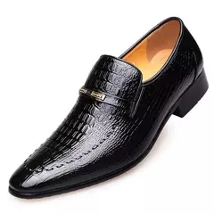 Imagem do Mens PU Sapatos De Couro De Luxo Crocodilo Padrão Homens Vestido De Negócios Sapatos Casual Sapato Social Masculino Calçado De Casamento Zapatos Hombre