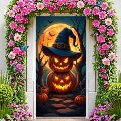 Banner assustador abóbora design decoração de halloween banner atraente evento banner para tema assustador festa de halloween