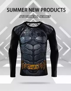 Super Hero manga comprida camisa de compressão masculina, camada base cueca, camisola esporte, ginásio t-shirt, fresco seco, impressão 3D - Wolf Magazine