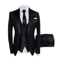 Ternos masculinos 3 peças sob medida melhor homem noivo casamento smoking fino ajuste jacquard duas cores blazer jaqueta colete calças smoking roupas - loja online