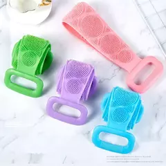 Escova De Banho De Silicone Body Scrubber, Escova De Chuveiro Esfoliante, Esfoliante Corporal Cinto, Massagem nas Costas, Correia De Limpeza, Ferramentas De Banho - comprar online