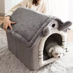 Casa dobrável para animais de estimação, ninho removível para cachorros, lavável, casa macia para dormir para cães extra pequenos e gatos pequenos e médios - Wolf Magazine