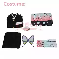 Anime demônio slayer kimetsu não yaiba kochou shinobu cosplay traje peruca conjunto quimono uniforme halloween anime trajes para adulto criança - Wolf Magazine