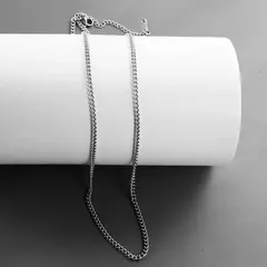 Imagem do Colar de corrente de cor dourada de aço inoxidável para homens gargantilha de corrente longa colar de pescoço renda pingente diy cor prata lagosta