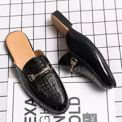 Imagem do Sapatos casuais meio arrasto para homens, mocassins da moda, deslizamento em apartamentos, marca de luxo, mocassins novos, tamanho grande 38-46, 2023