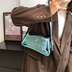 Bolsa de axila a laser prateada para mulheres, bolsa de ombro, alça superior, bolsa feminina, marca designer, luxo, chique