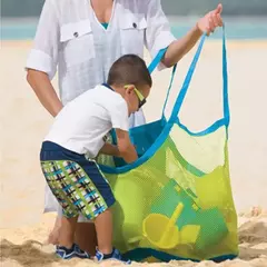 Sand Away Portable Mesh Bag para crianças, Sacos de armazenamento de brinquedos de banho, Natação Grande Saco de Praia para Toalhas, Maquiagem Cosmética Feminina - loja online