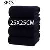 Conjunto de toalhas pretas ultra macias, água altamente absorvente, lenços quadrados pequenos não desbotados, toalha de barbeiro, suprimentos diários, prêmio