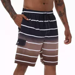 Imagem do Calção de banho masculino, calção de natação, secagem rápida, calção de praia com bolsos com zíper, forro de malha
