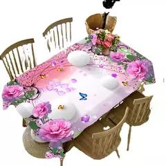 Red Rose Flower Plant Padrão Impermeável Toalha De Mesa Pano Casa Festa Decoração De Casamento Mesa Retangular Cobertura Mantel Mesa