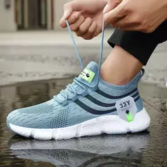 Homens Casual Sport Shoes Respirável leve Sneakers Outdoor Mesh Preto Running Shoes Athletic Jogging Tenis Walking Shoes - loja online