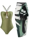 Body feminino sexy com saia longa, biquínis de duas peças, roupa de praia, conjunto de banho de verão, maiô feminino, 2022