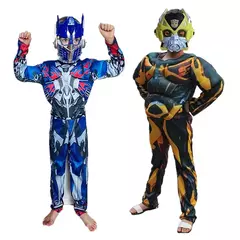 Imagem do Crianças super-herói role play traje filme personagem transformador robô fantasia muscular traje meninos meninas máscara de halloween macacão