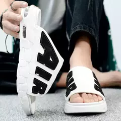 Chinelos esportivos antiderrapantes masculinos, chinelos com design de almofada de ar, escorregador macio, verão, novo