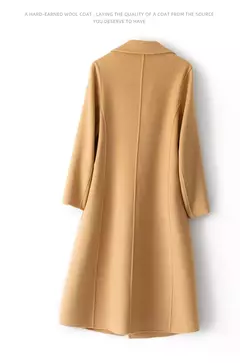 2023 elegante simples casaco feminino outono e inverno novo um botão pura lã reversível casaco de lã longo selvagem top das mulheres - loja online