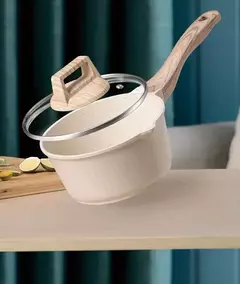 Frigideira Antiaderente Conjunto com Cabo De Madeira, Pedra Maifan, Panela De Sopa De Cozinha, Panelas De Leite, Utensílios De Cozinha - loja online