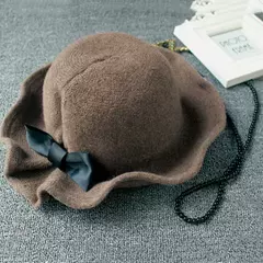 Chapéu de lã de bowknot vintage feminino, Fedoras para senhoras, cúpula de feltro para casamento Igreja Jazz, boné feminino elegante, outono e inverno - Wolf Magazine