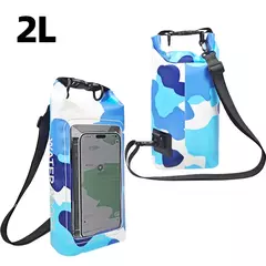 Saco seco impermeável para trekking, deriva, rafting, surf, caiaque, sacos de esportes ao ar livre, equipamento de acampamento, tela sensível ao toque, XA394Q, 2L - Wolf Magazine
