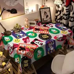 Toalha De Mesa Mickey Mouse Dos Desenhos Animados Da Disney Para Crianças, Mesa De Jantar Americana, Toalha De Mesa De Café Retro, Toalha De Mesa Quadrada