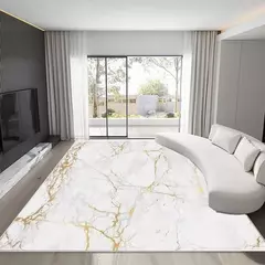 Tapete estilo mármore nórdico para sala de estar, tapete luxuoso de decoraçã - Wolf Magazine