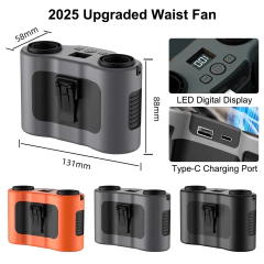 Ventilador de cintura portátil com clipe, 20000mah, com saída de vento dupla, mini ventilador de pescoço pendurado para esportes ao ar livre - comprar online