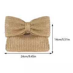 Imagem do Bolsa de embreagem feminina de palha, bolsa borboleta, bolsa de noite feminina, sacos para festa, bolsa de praia de férias, design de luxo, verão, 2024