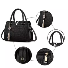 Bolsa de couro de alta qualidade para mulheres, Bolsas de Ombro Crocodilo, Designer de Letras V, Grande Capacidade