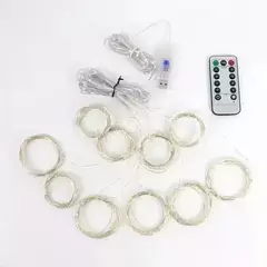 Natal USB Powered LED Curtain String Lights, Wedding Fairy Lights, Decoração de acampamento, Guirlanda para o ano novo