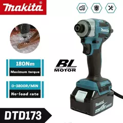 Makita DTD173 Brushless Impact Driver Recarregável Chave de fenda Brocas Ferramentas elétricas sem fio 18V BL Ferramentas de motor