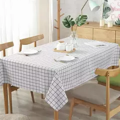 Toalha de mesa padrão xadrez para festa, impermeável, Oilproof, preto e branco, Cobertura de mesa xadrez, piquenique ao ar livre, 137x90cm, 1pc na internet