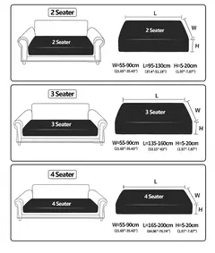 Tampa elástica ajustável do sofá para a sala de estar, Tampa luxuosa do sofá, Conjunto completo em forma de L, 1, 2, 3, 4 Assento - comprar online