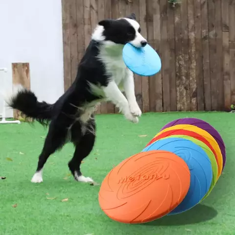 OUZEY-Brinquedos de disco voador resistentes à mordida para cães, Pet multifuncional, Brinquedos de treinamento de cachorros, Jogo interativo ao ar livre