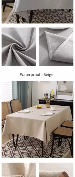Imagem do Tela resistente, moderna e simples e engrossada do linho do algodão do óleo impermeável da toalha de mesa de chá, cor sólida