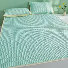 Imagem do Capa de colchão de tecido gelo com sensação legal, lençol individual/duplo/queen, verão, almofada legal, faixa elástica, quatro cantos, colchas