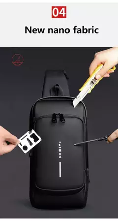 Imagem do Bolsa de Ombro Multifuncional Anti-Roubo USB para Homens, Bolsa Crossbody Masculina, Messenger Pack, Travel Sling Chest Bags, Cross Body Pack