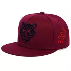 Boné masculino bordado tigre, chapéu snapback de algodão, ajuste adulto, sol casual ao ar livre, moda hip-hop, osso na internet