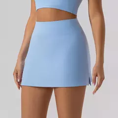 Saias de Tênis Respiráveis de Cintura Alta Feminina, Mini Saia Monocromática, Calções de Ginástica, Yoga Fitness, Slim Fit, Corrida e Fitness, 2021