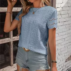 Camiseta feminina de algodão topos 2024 verão rua oco para fora simples cor sólida v camisa casual y2k t camisa branca blusa mujer moda na internet